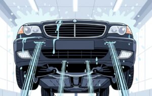 下廻り洗浄する車のイメージ