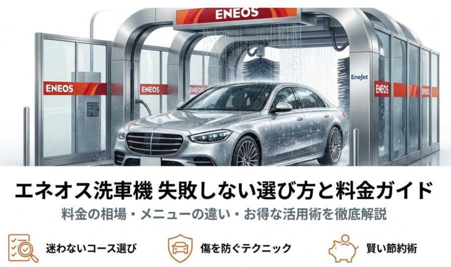 最新のENEOS洗車機と車が輝いているイメージ画像