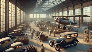DALL·E 2025 04 10 20.21.59 A historical depiction of a Subaru factory and Nakajima Aircraft Company setting, showing vintage aircraft manufacturing from the early 20th century. DALL·E 2025 04 10 20.21.59 A historical depiction of a Subaru factory and Nakajima Aircraft Company setting, showing vintage aircraft manufacturing from the early 20th century.