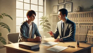 DALL·E 2025 04 12 20.44.22 A realistic and symbolic illustration showing advice on what to do when a canceled driver's license reapplication is at risk of being discovered. The