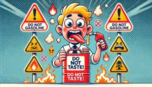 DALL·E 2025 05 01 21.20.29 A light hearted 16 9 illustration showing the risks of licking gasoline, designed in a cartoon or educational comic style. A character makes a funny f DALL·E 2025 05 01 21.20.29 A light hearted 16 9 illustration showing the risks of licking gasoline, designed in a cartoon or educational comic style. A character makes a funny f