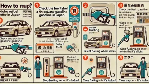 DALL·E 2025 05 02 21.22.01 A 16 9 educational infographic showing the correct way to refuel a high octane (premium) gasoline vehicle in Japan. Include clear step by step illustr DALL·E 2025 05 02 21.22.01 A 16 9 educational infographic showing the correct way to refuel a high octane (premium) gasoline vehicle in Japan. Include clear step by step illustr