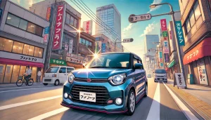 DALL·E 2025 05 17 17.42.29 An anime style illustration of a modern Daihatsu Tanto minicar driving through a lively urban street. The car is sleek and shiny, in a bright color li DALL·E 2025 05 17 17.42.29 An anime style illustration of a modern Daihatsu Tanto minicar driving through a lively urban street. The car is sleek and shiny, in a bright color li