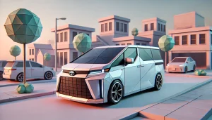 DALL·E 2025 05 28 20.21.19 A low polygon 3D render of a futuristic minivan inspired by the Toyota Voxy, in a 16 9 aspect ratio. The vehicle is parked on a stylized city street w DALL·E 2025 05 28 20.21.19 A low polygon 3D render of a futuristic minivan inspired by the Toyota Voxy, in a 16 9 aspect ratio. The vehicle is parked on a stylized city street w