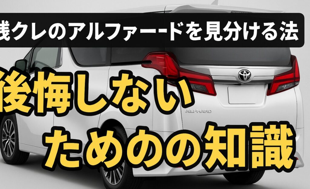 残クレのアルファードを見分ける方法と後悔しないための知識