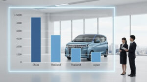 ミニ アルファード 国別価格比較グラフ 中国 タイ 日本