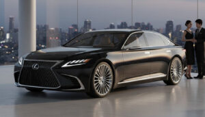 新型 セルシオのCGデザインイメージと高級感を表現する画像