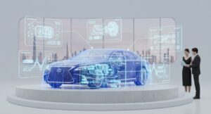 新型 セルシオ 予想スペックを示す技術イメージ