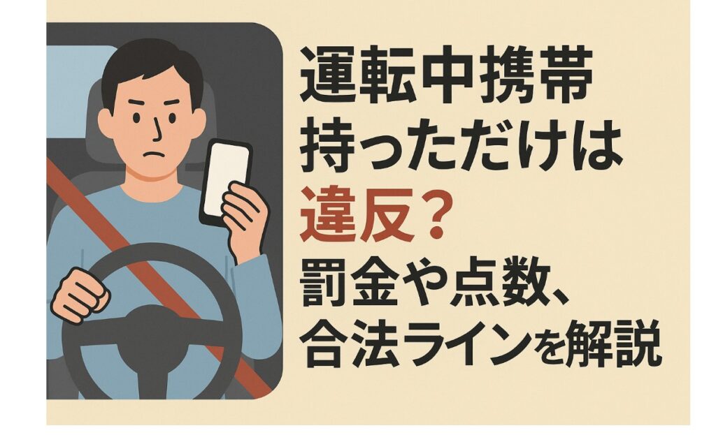 運転中携帯持っただけは違反?罰金や点数、合法ラインを解説
