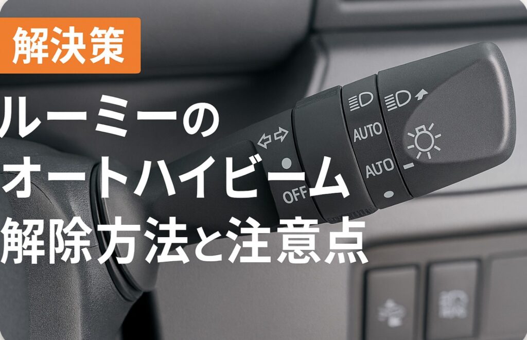 【解決策】ルーミーのオートハイビーム解除方法と注意点