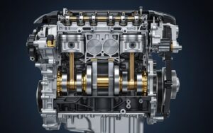 カローラ　フルモデルチェンジ新開発1.5L直列4気筒エンジンの構造と燃焼効率を示す図
