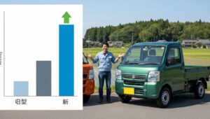 スズキ 新型キャリイ 2025年モデル 燃費比較グラフ