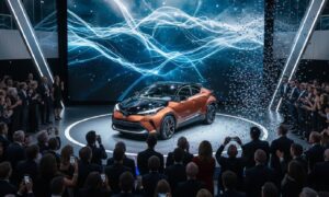 トヨタC-HR新型の欧州発表時の外観。新デザインと電動化戦略を象徴する。