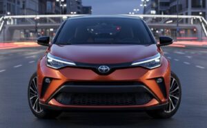 トヨタC-HR新型のハンマーヘッドデザイン。未来的でスポーティな外観。