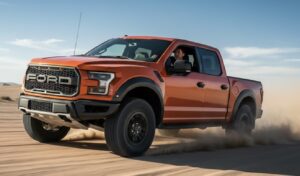 フォードF-150 ラプターがオフロードを疾走するパワフルな走行シー