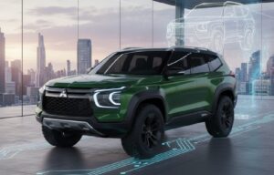 新型パジェロの開発コンセプトと復活スケジュールを示すイメージ画像