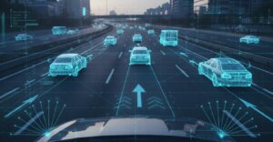 次期レヴォーグに搭載される新世代アイサイトXがAI学習による予測型運転支援を行う様子を表した画像
