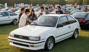 カローラFXがネオクラシックカーとして再評価される理由を象徴する画像。80〜90年代スポーツハッチの人気と魅力を表す写真。