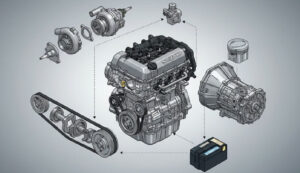 「クロスビー新型2025のZ12E型エンジンとマイルドハイブリッド構成図