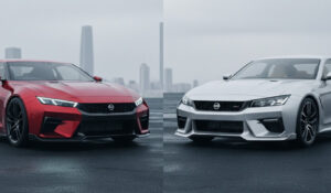 スカイライン 新型と次期モデル予想比較イメージ。