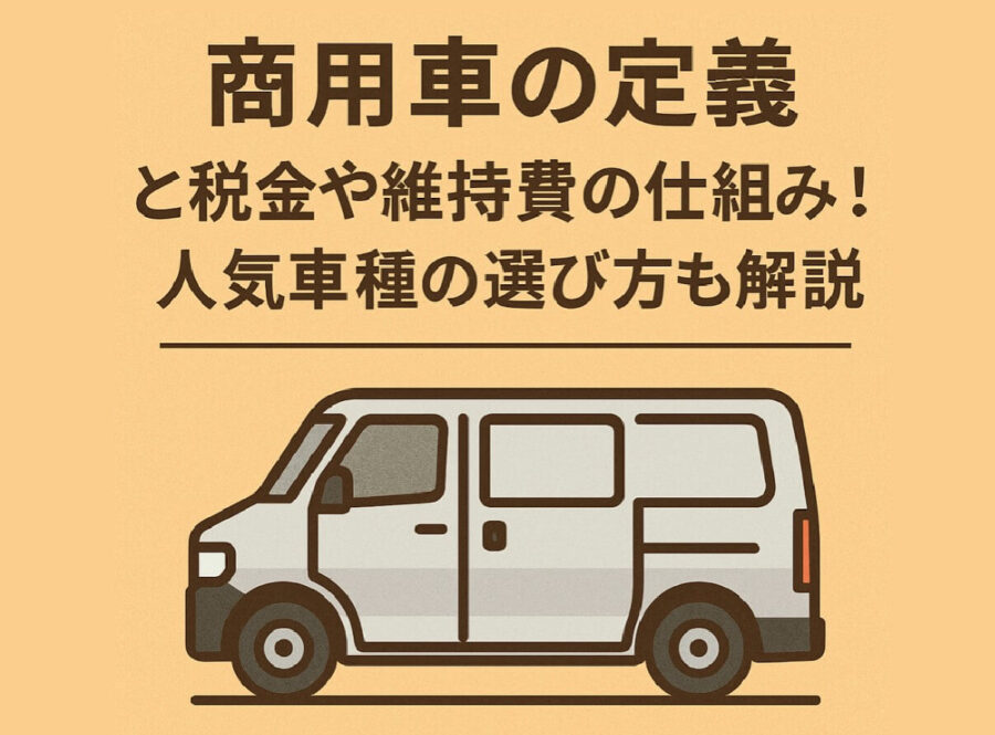 商用車の定義と税金や維持費の仕組み!人気車種の選び方も解説