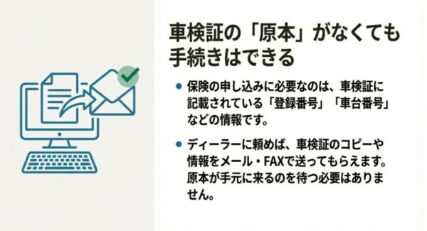 車検証が手元になくても手続きは可能