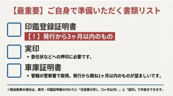 : 印鑑証明書や実印など認定中古車登録に必要な書類リスト