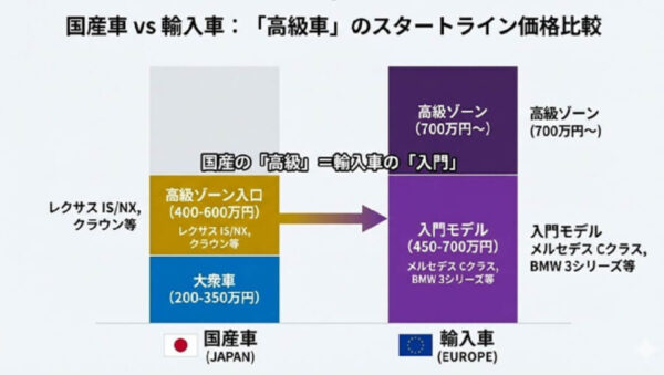 ■ ④-2:輸入車は500万円が「入門」レベル