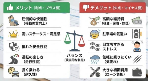 ⑧ 高級車に乗るメリットとデメリット