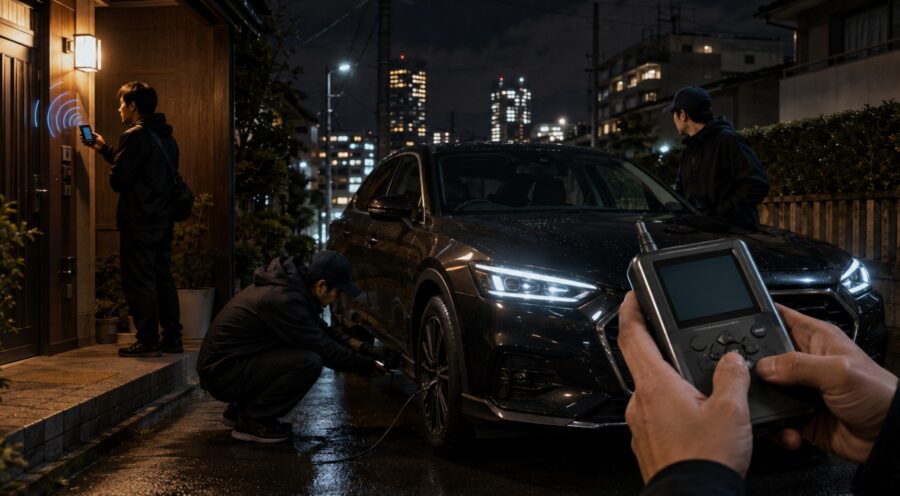 車盗難の手口。CANインベーダーやリレーアタック、ゲームボーイ等